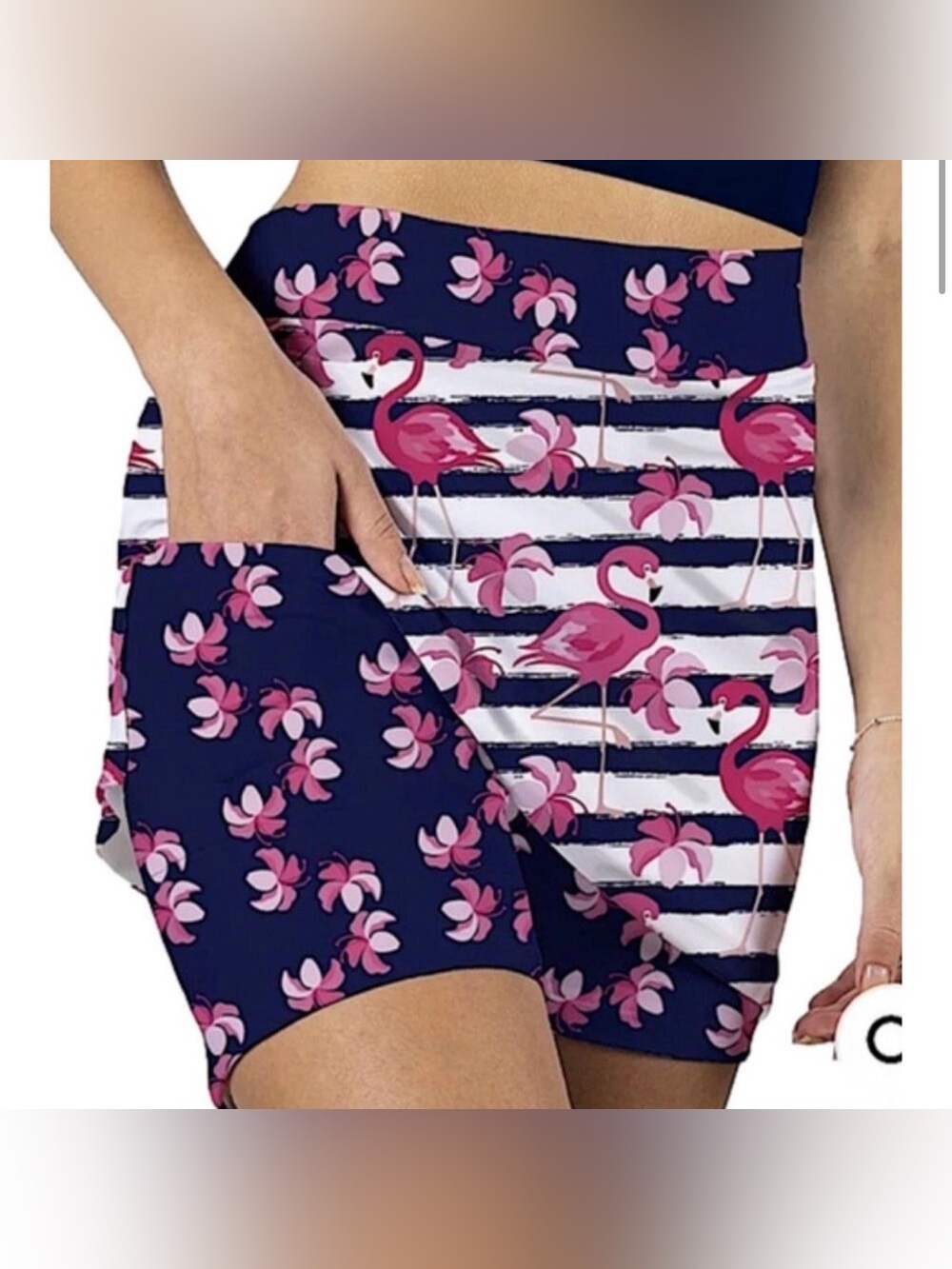 Skort Obsession 'Dancing Flamingos' skort athletic golf tennis